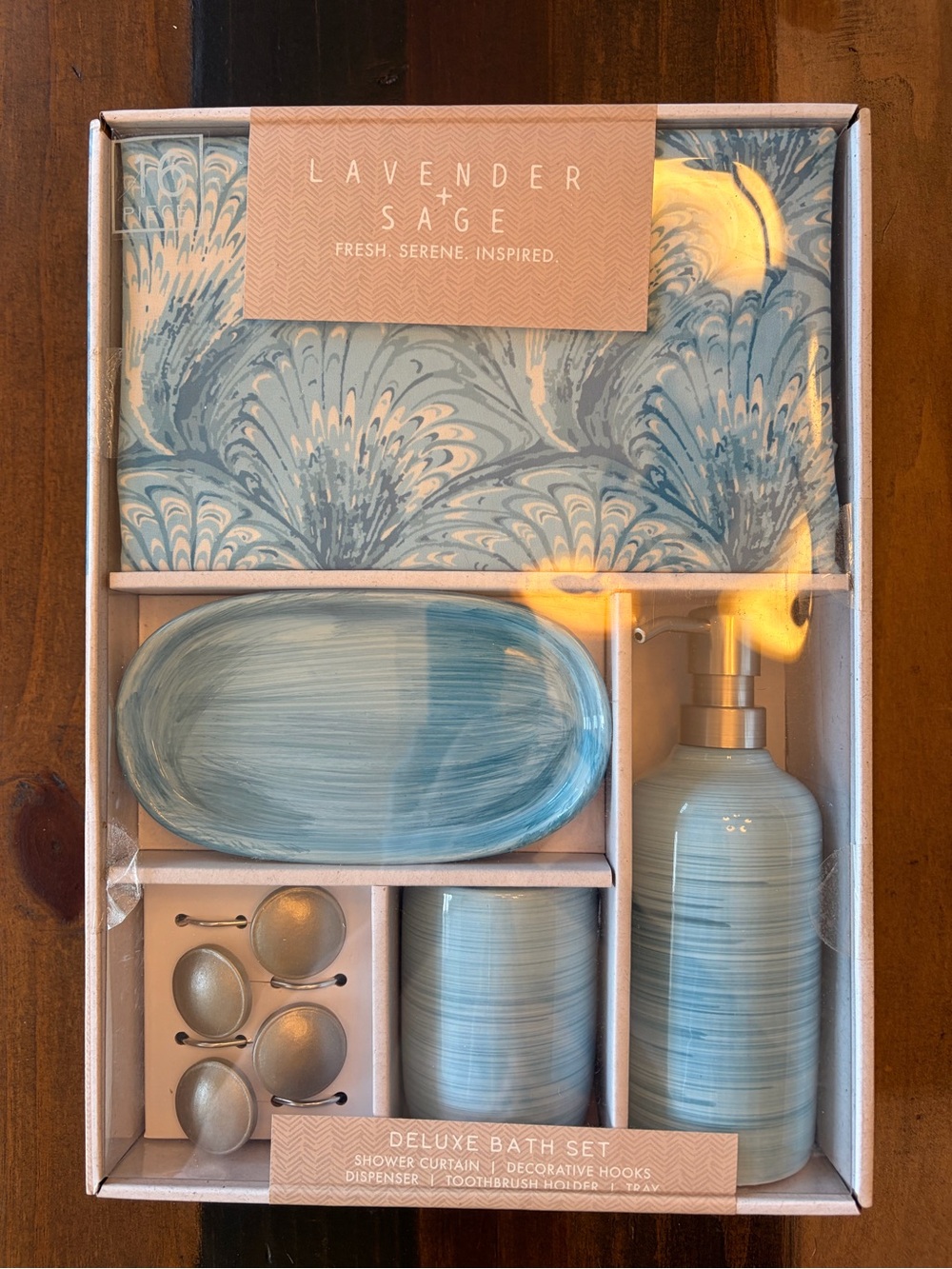 Lavender + Sage Shower set (NWT), Blues